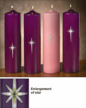 Advent Pillar Candles Star of Bethlehem Pillar Set 4