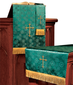 Church Altar Parament Set Green Brocade