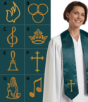 Embroidered Choir Stole Forest Green