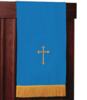Reversible Church Lectern Pulpit Scarf Blue White