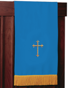 Reversible Church Lectern Pulpit Scarf Blue White