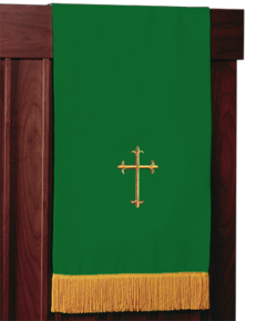 Reversible Church Lectern Pulpit Scarf Green Purple