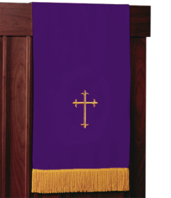 Reversible Church Lectern Pulpit Scarf Purple Green