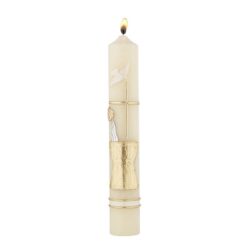 Baptismal Candle Dove and Shell Case of 4