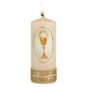 First Communion Pillar Candle Chalice & Host Case of 4