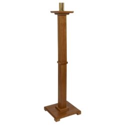 Gothic Church Paschal Candlesticks Oak Stain