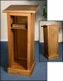 Full Altar Lectern with Shelf Walnut Finish