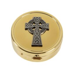 Irish Celtic Cross Communion Pyx - 24kt Gold