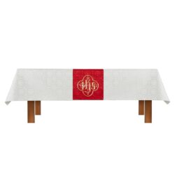 Ivory Red Cloth and Overlay Altar Parament