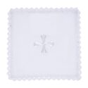 Lace Trim Embroidered Cross Chalice Pall with Insert Pkg of 4