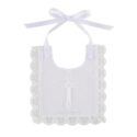 Laced-Trim Baptismal Bib 6 Pk