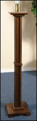 Pascal Church Candleholder Walnut Finish