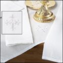 Buy Linen Corporal with Fleur de Lis CrossPkg of 3 for Sale |  Fleur de Lis Cross Altar Linens  | Corporal Altar Linens with Embroidered Cross