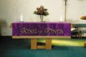 Maltese Jacquard Purple Altar Frontal for Lent and Easter