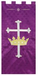 Maltese Jacquard Purple Church Banner for Lent and Easter