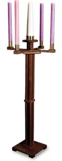 Church Advent Candleholder Walnut