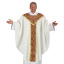 Printed Orphrey Ivory Chasuble