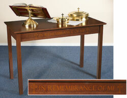 Communion Table This Do In Remembrance of Me Solid Maple Silk Screened