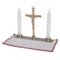 Replacement Crucifix with Stand and Candles for Mass Kit | Buy Small Portable Crucifix and Stand for Mass Kits for Sale