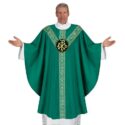 Semi-Gothic Green Chi Rho Chasuble