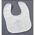 Shell & Water Embroidered Baptismal Bib 12 Pk