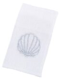 Shell Baptismal Napkin Silver Embroidery 4 Pk