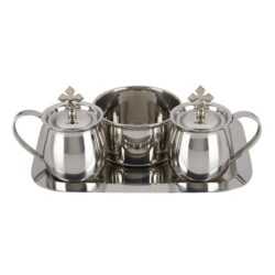 Stainless Steel Cruet Set with Tray and Bowl