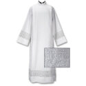 Latin Cross and IHS Lace Front Wrap Clergy Alb