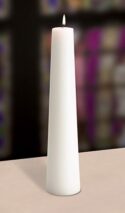 Buy White Conical Christ Candle for Sale | Tapered White Conical Christ Candles  | Plain White Candles for Catholic Mass
