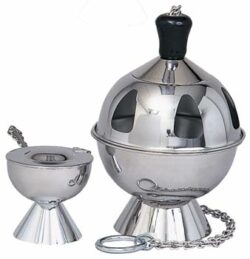 Stainless Steel Censer and Boat | Stainless Steel Church Incense Burners | Incense Burners for Catholic Mass