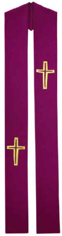 Purple Laudian Cross Clergy Overlay Stole