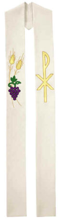 Grapes and Wheat Clergy Overlay Stole