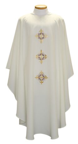 Triple Cross and Crown Lenten Clergy Chasuble | Lenten Vestments and Chasubles | Priest Chasubles for  Lent | Buy Lenten Clergy Vestments