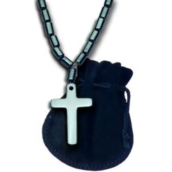 Beaded Hematite Cross Necklace | Church Ministry Crosses | Lay Ministry Crosses | Altar Server Crosses | Beaded Cross Pendants for Sale