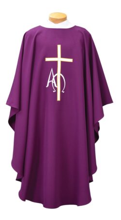 Alpha Omega Cross Chasuble | Alpha Omega Chasubles | Priest Chasubles for Sale | Buy Clergy Vestments