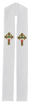 Irish Claddagh Celtic Cross Clergy Stoles | Irish Claddagh Celtic Cross Deacon Stoles | Buy Irish Preaching Stoles | Men's Irish Clergy Stoles | Men's Irish Deacon Stoles