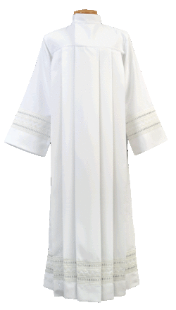 Clergy Alb with White Embroidery for Men and Women | Shop Clergy Albs for Sale | Women's Clergy Albs | Men's Clergy Albs