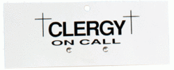 Clergy on Call Auto Sign  | Clergy Auto Signs for Sale | Pastor Auto Signs