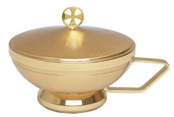 Communion Host Bowl with Handle 250 Host Cap. | Ciborium for Communion Bread  with Handle | Communion Host Bowls for Sale