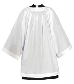 Cotton Blend Clergy Surplice with Round Neckline | Clergy Surplices for Sale | Buy Lace Surplice | Deacon Surplice | Surplices for Priests