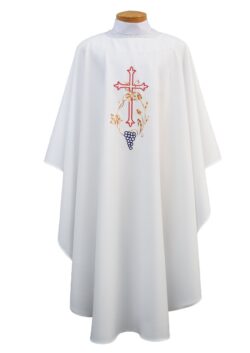 Cross and Flowers Clergy Chasuble | Buy Catholic Priest Chasubles | Chasubles for Catholic Priests | Catholic Vestments for Sale