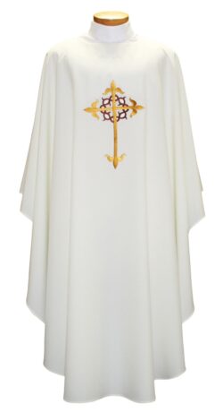 Cross and Crown Lenten Clergy Chasuble | Vestments and Chasubles | Priest Chasubles | Buy Clergy Vestments for Lent or Easter