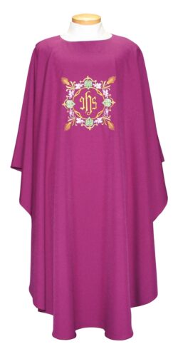 Decorative IHS Clergy Chasuble | Vestments and Chasubles | Priest Chasubles | Buy Clergy Vestments for Lent or Easter