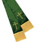 Empress Satin Pulpit Clergy Stole Forest Cross