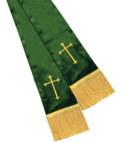 Empress Satin Pulpit Clergy Stole Forest Cross