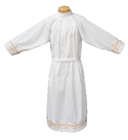 Fitted Clergy Alb with Embroidered Banding | Shop Clergy Albs for Sale | Deacon Albs | Albs for Catholic Priests | Albs for Ministers