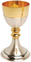 Gold and Silver Two Tone Communion Chalice 10 Oz | Catholic Chalices for Communion Wine | Beautiful Catholic Chalices for Sale