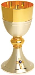 Gold and Silver Two Tone Communion Chalice 7 oz. | Gold and Silver Communion Chalices for Sale | Catholic Chalice for Priest