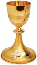 Gold Banded Communion Chalice 8 Oz | Modern Communion Chalices for Sale | Catholic Chalices for Priests