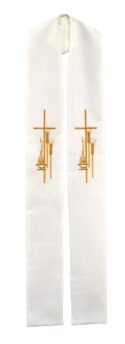 Gold Cross and Wheat Clergy Stoles | Gold Cross and Wheat  Deacon Stoles |  Pastor Preaching Stoles  | Clergy Overlay Stoles for Pastors| Deacon Stoles for Church